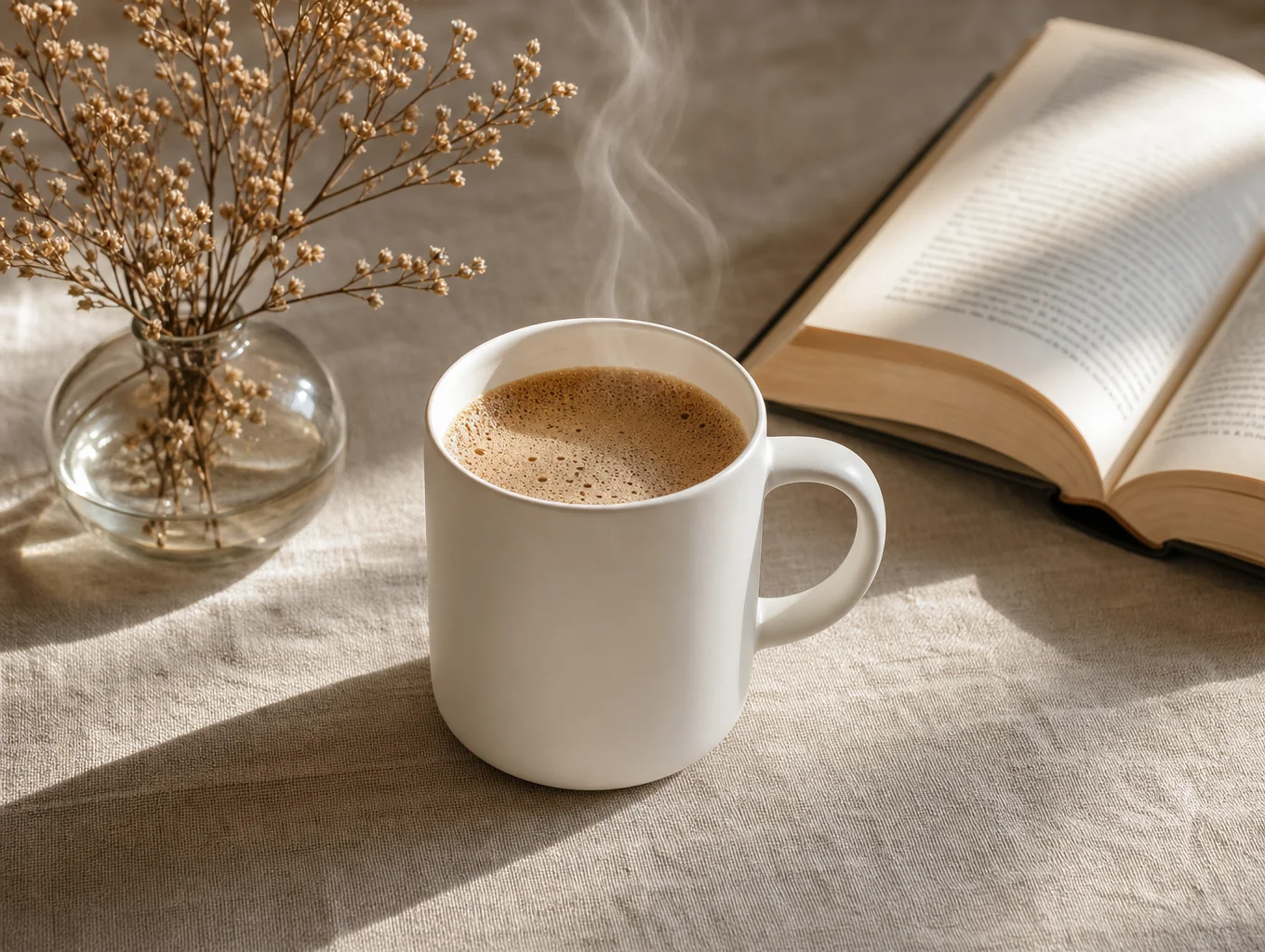 Steaming coffee cup