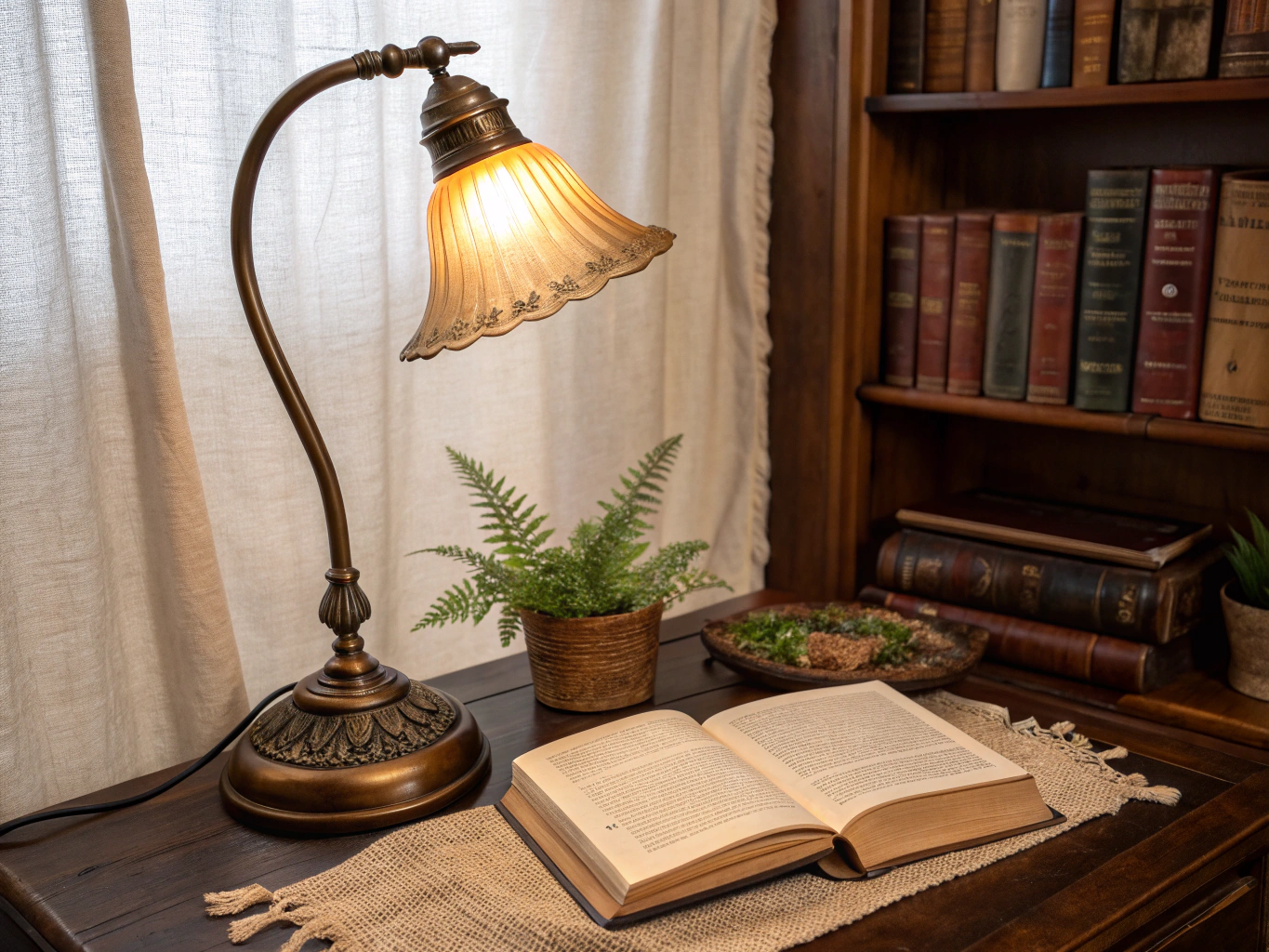 Warm glowing lamp